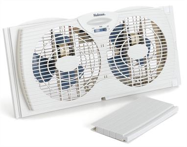 Holmes Dual Blade Twin Window Fan, White 